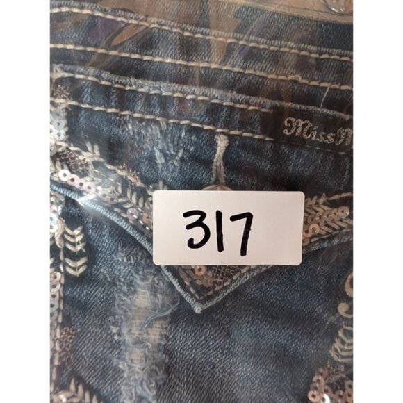 VTG Y2K Miss Me Sequin Vine Pocket Low Rise‎ Boot Cut Distressed Bling Jeans 27 - Picture 15 of 15